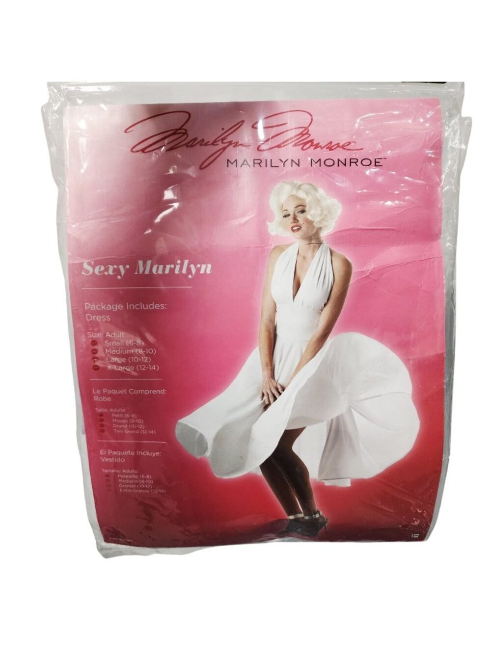 Sexy Marilyn Monroe Adult Costume Dress White Size Small